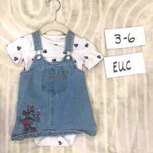 Minnie Mousin Denim overall skirt